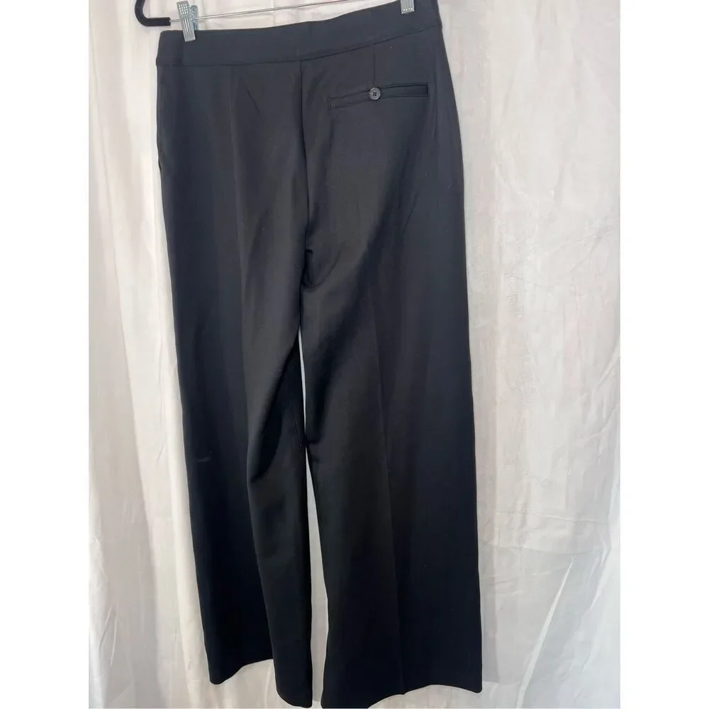 Spanx Women's Black Super Smooth Perfect Fit Ponte Wide Leg Pants Large NWOT - Picture 8 of 13